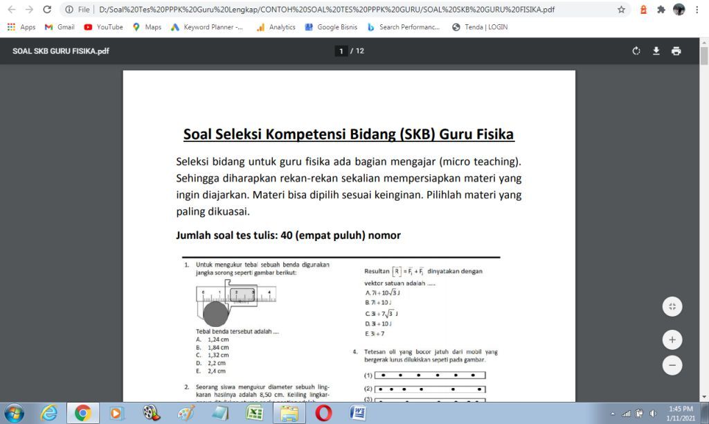 100 Soal P3k Guru Sd